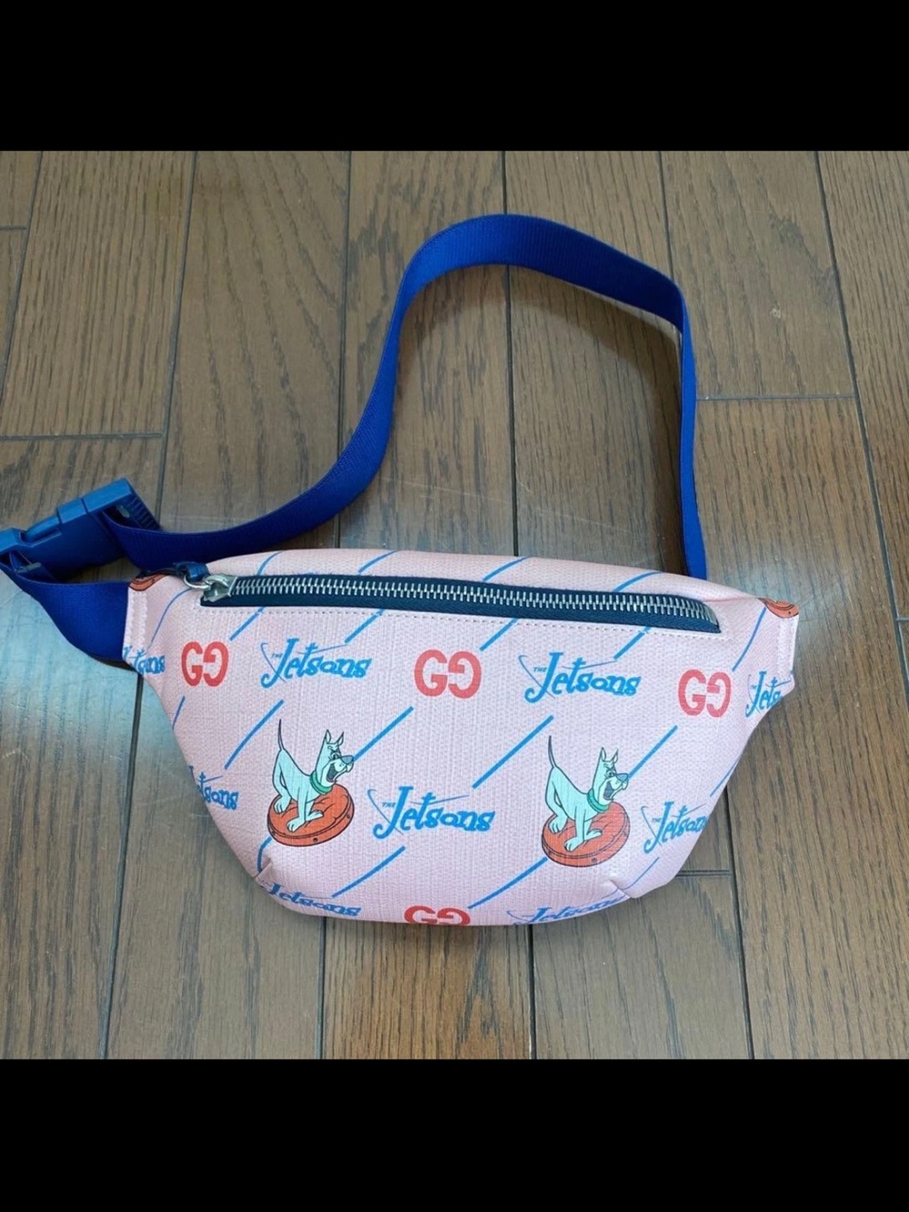 Gucci x The Jetsons Pink  Belt Bag with Blue Strap